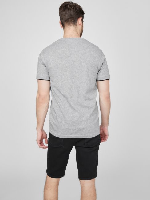 T-shirt à Col En V Chiné Armin Gris Chiné Clair Guess