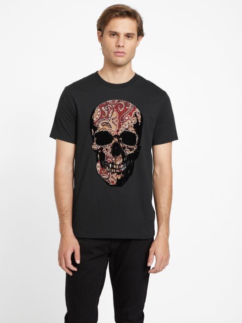 T-shirt à Tête De Mort Jasper Eco Noir Jet Guess