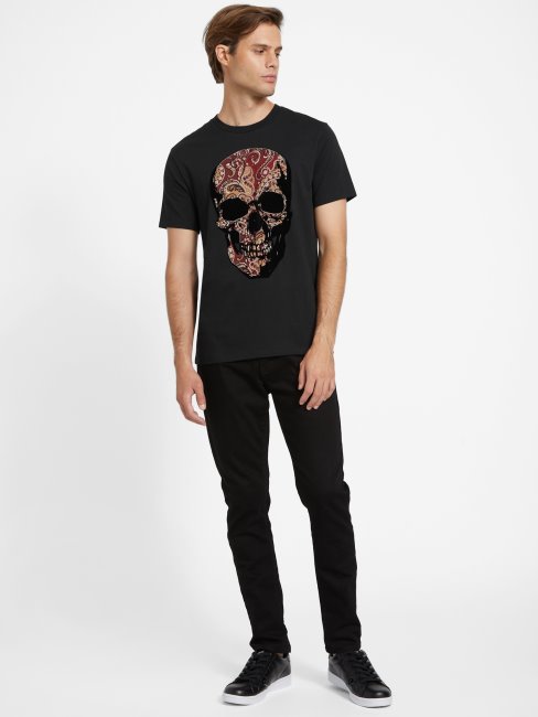 T-shirt à Tête De Mort Jasper Eco Noir Jet Guess