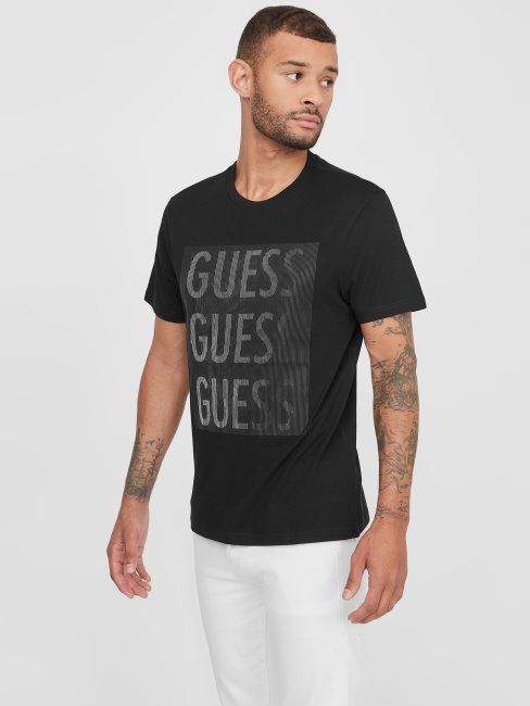 Tee Shirt Tête De Mort Bucker Noir Jet Guess