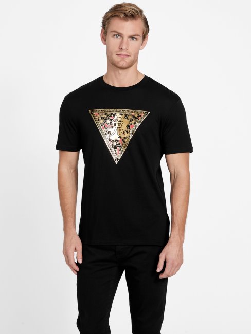 Tee Shirt Guess Trenton Ras Du Cou Jet Noir