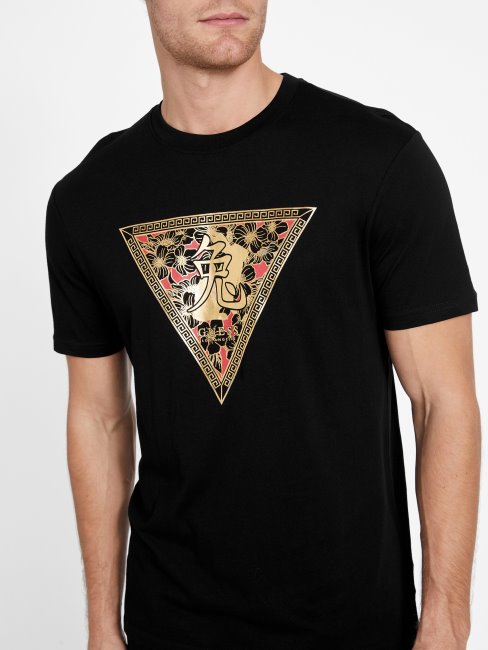 Tee Shirt Guess Trenton Ras Du Cou Jet Noir