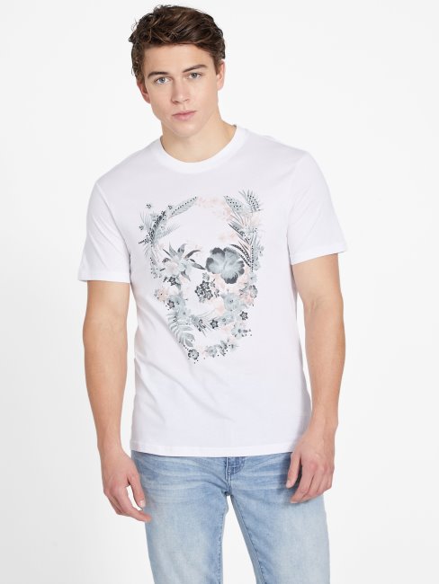 T-shirt à Col Rond Bantan Blanc Pur Guess