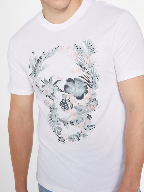 T-shirt à Col Rond Bantan Blanc Pur Guess