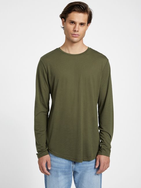 T-shirt Guess Vantor à Manches Longues Travertin