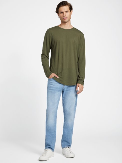 T-shirt Guess Vantor à Manches Longues Travertin