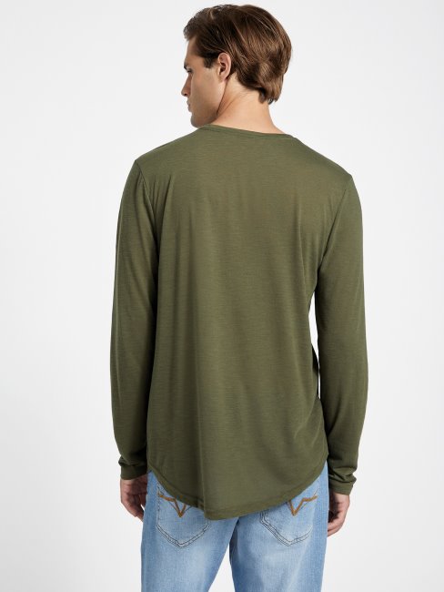 T-shirt Guess Vantor à Manches Longues Travertin