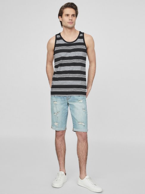 Débardeur Rayé Neige Noir Jet Guess