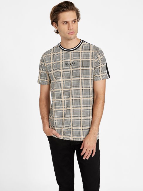 T-shirt Col Ras Du Cou à Carreaux Manny Guess Plaid Multi