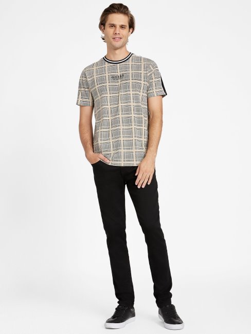 T-shirt Col Ras Du Cou à Carreaux Manny Guess Plaid Multi