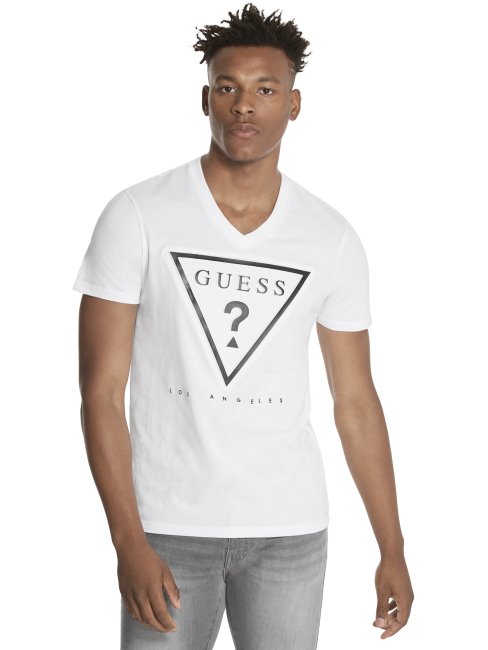 T-shirt à Logo En Relief Taft Guess Blanc Pur