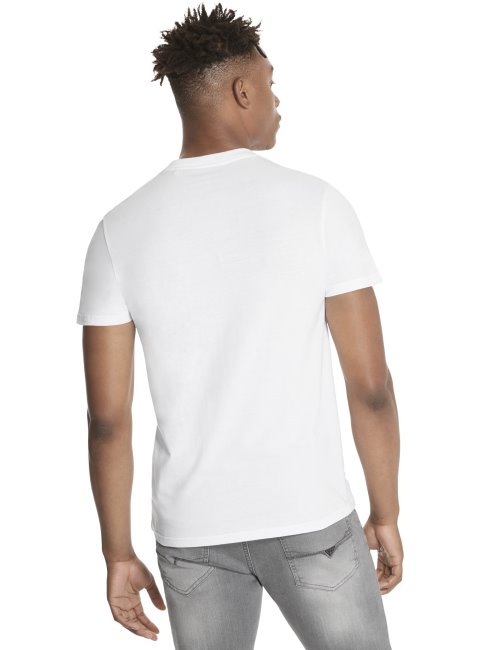 T-shirt à Logo En Relief Taft Guess Blanc Pur