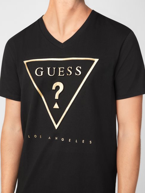 T-shirt à Logo En Relief Taft Noir Jet Guess