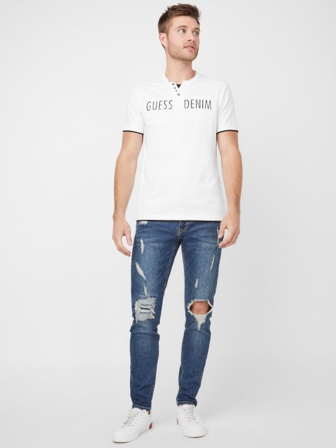 Tee Shirt Edgar Henley Blanc Pur Deviner