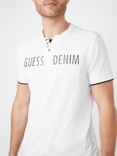 Tee Shirt Edgar Henley Blanc Pur Deviner