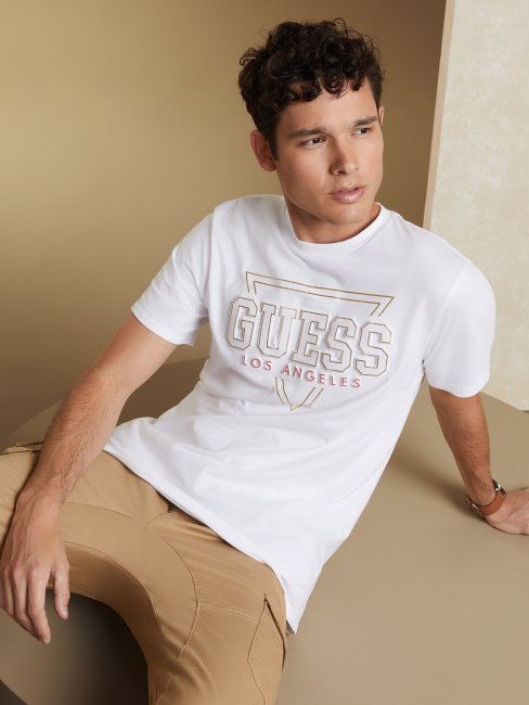 T-shirt Blanc Pur Eco Lin Logo Guess