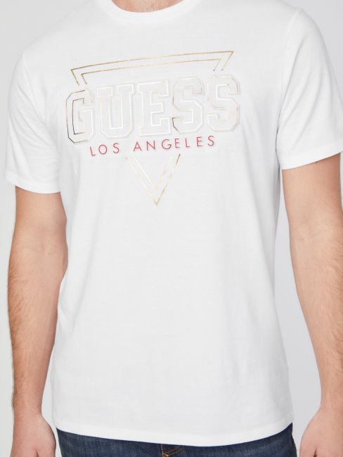 T-shirt Blanc Pur Eco Lin Logo Guess