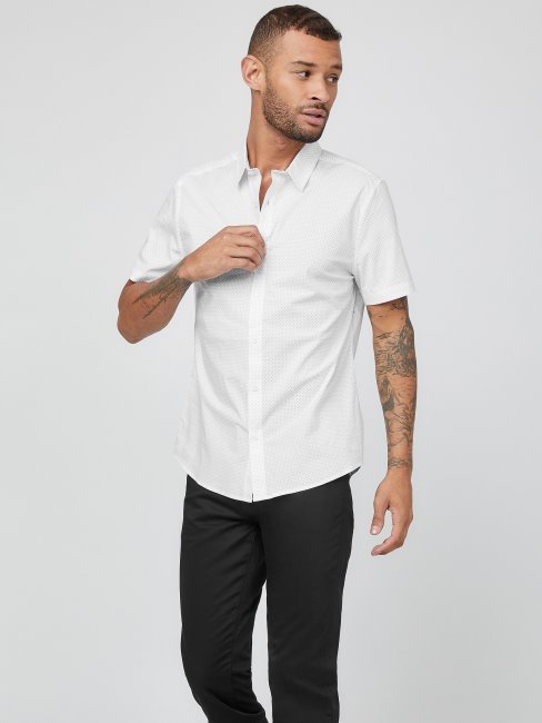 Chemise Guess Darrow Blanc Pur à Pois