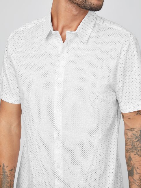 Chemise Guess Darrow Blanc Pur à Pois