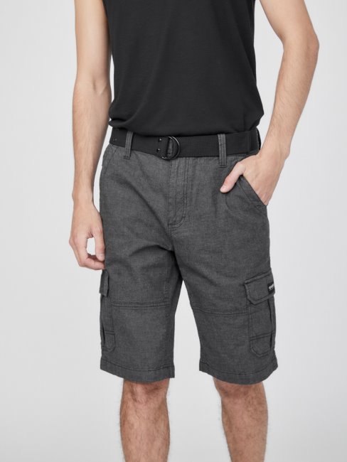 Guess Short Cargo Texturé Karl Noir De Jais