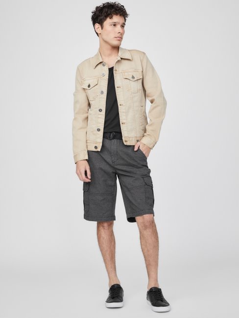 Guess Short Cargo Texturé Karl Noir De Jais