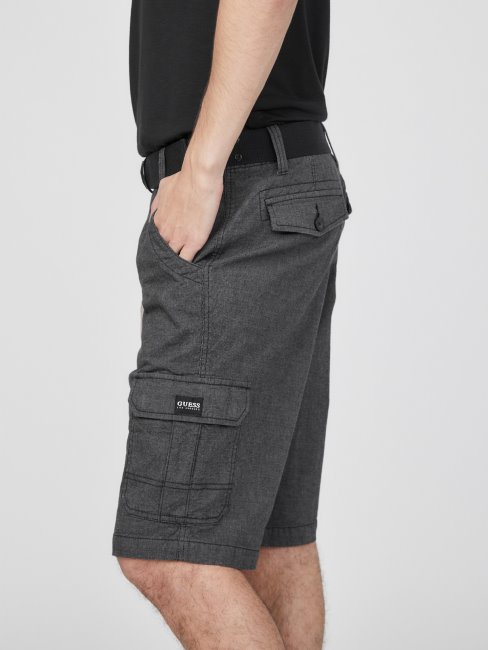 Guess Short Cargo Texturé Karl Noir De Jais
