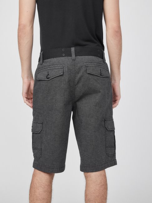 Guess Short Cargo Texturé Karl Noir De Jais
