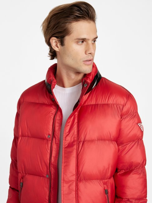 Doudoune Eco Angelus Color-block Rugby Rouge Guess