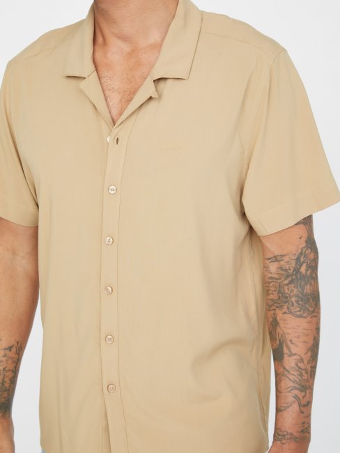Guess Chemise à Logo Kent Taupe Grillé