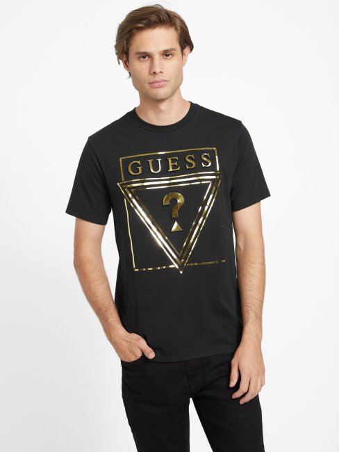 Tee Shirt Ricky Logo Guess Noir De Jais
