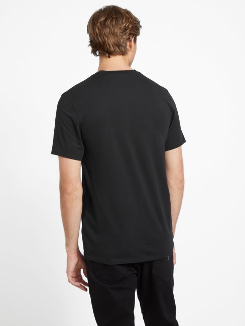 Tee Shirt Ricky Logo Guess Noir De Jais