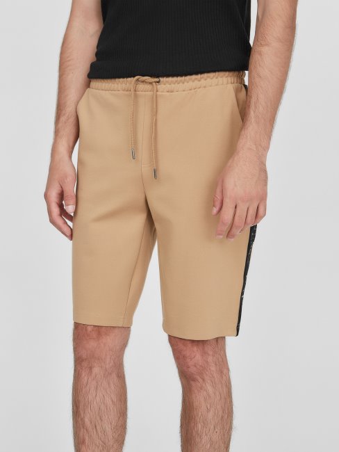 Andrew Short à Bande Logo Guess Taupe Grillé