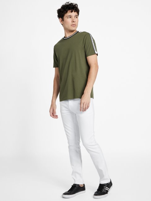 T-shirt à Bande Logo Guess Hyatt Olive Matin