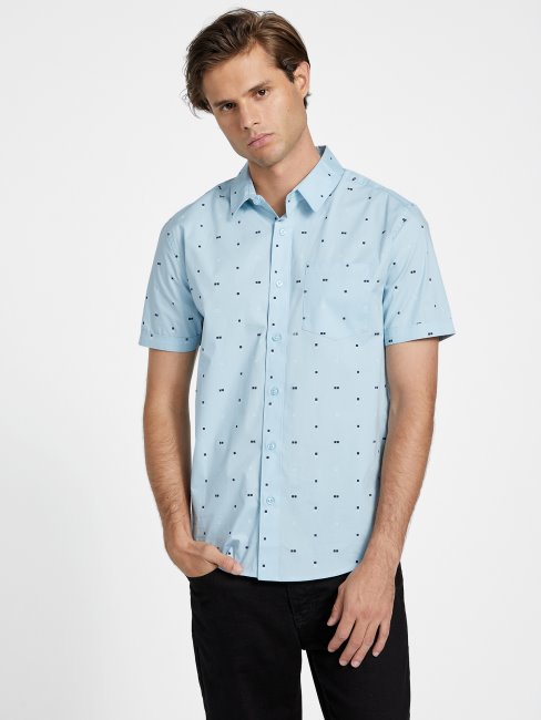 Chemise Imprimé Géométrique Dusan Bleu Fantaisie Guess