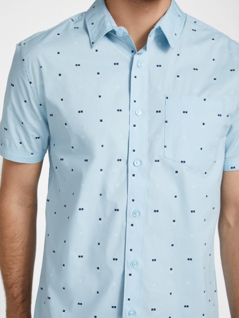 Chemise Imprimé Géométrique Dusan Bleu Fantaisie Guess