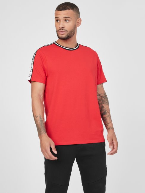 T-shirt à Bande Logo Hyatt Rouge Guess Racing