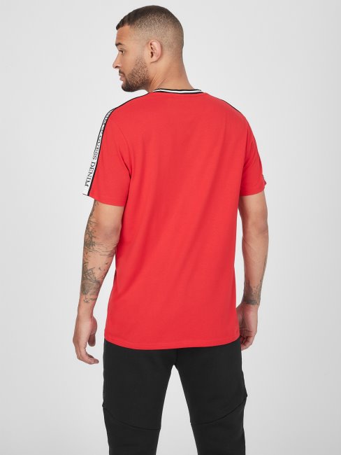 T-shirt à Bande Logo Hyatt Rouge Guess Racing