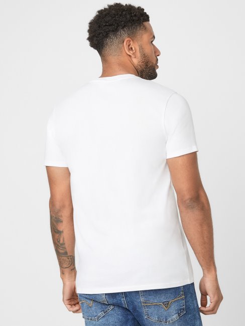 Tee Shirt Guess Greg Logo Blanc Pur