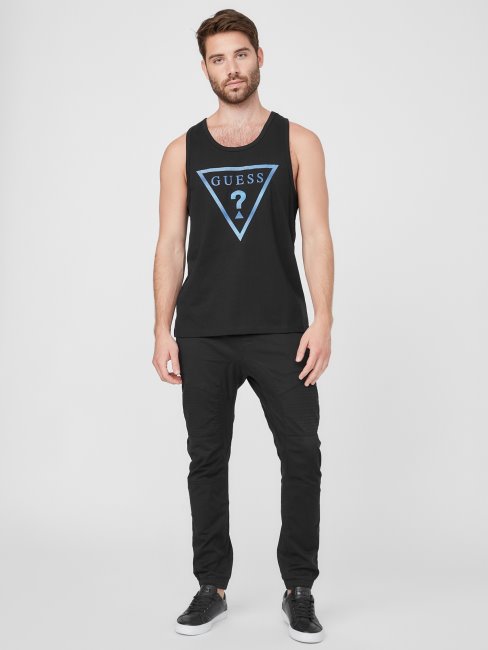 Guess Gregory Logo Débardeur Noir De Jais