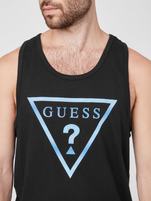 Guess Gregory Logo Débardeur Noir De Jais