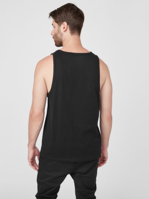 Guess Gregory Logo Débardeur Noir De Jais