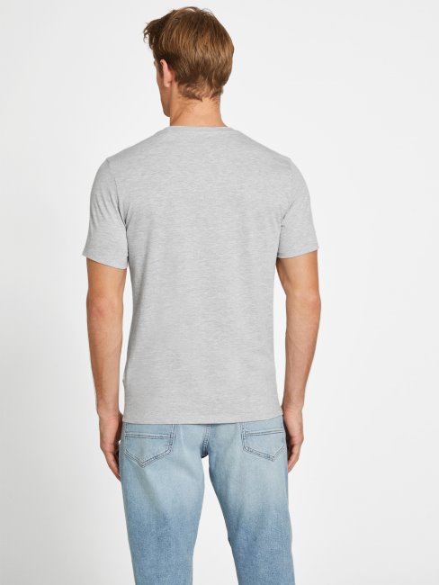 Tee-shirt à Col Rond Eco Varsity Gris Chiné Clair Guess