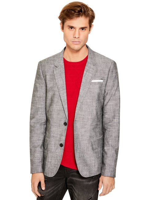 Blazer Texturé Noir De Jais Anders Guess