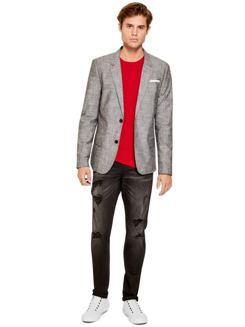 Blazer Texturé Noir De Jais Anders Guess