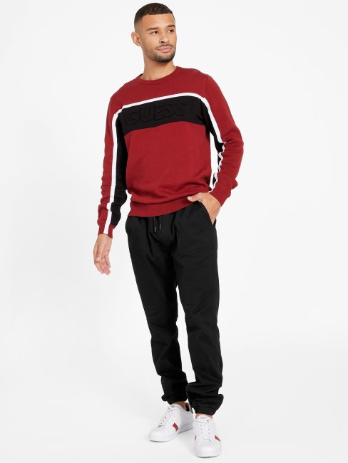 Guess Rowe Pull Color-Block Rouge Noir