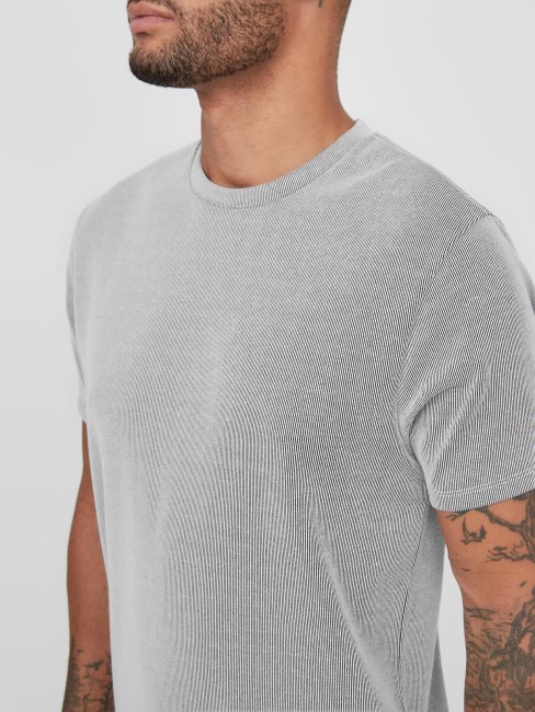 T-shirt Côtelé Russle Blanc Pur Guess