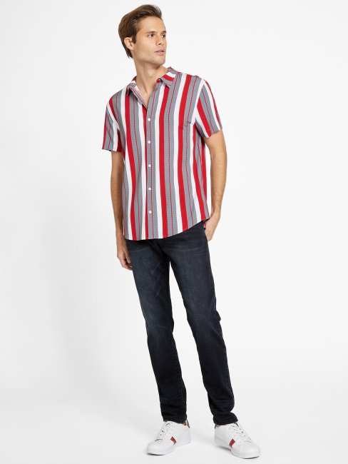 Chemise à Rayures Varsity Rouge Guess Naria