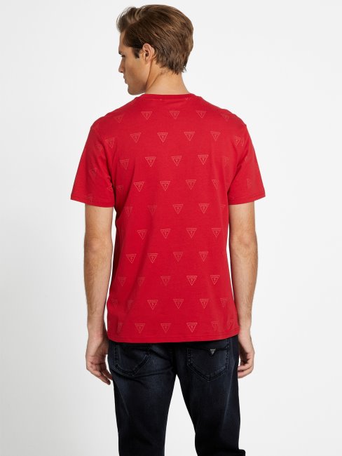 Tee Shirt Ras Du Cou à Logo Varsity Rustie Rouge Guess