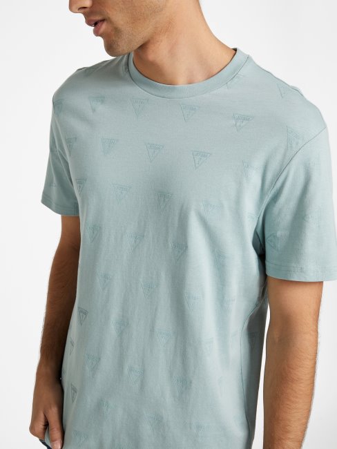 T-shirt à Col Rond Avec Logo Guess Rustie Gris Vert