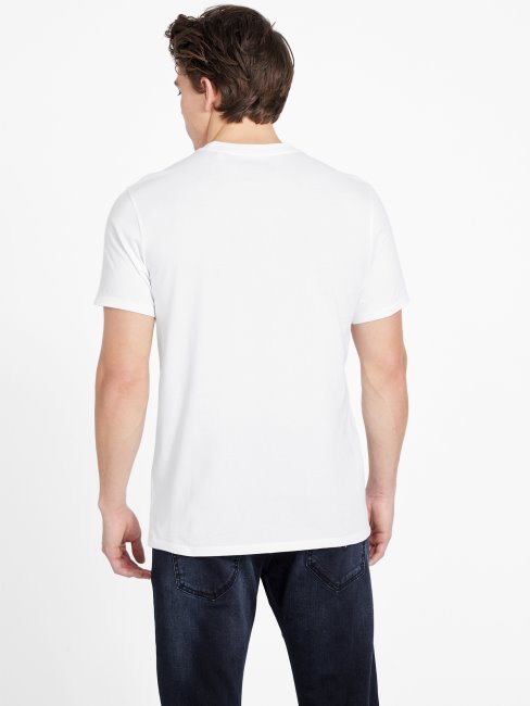 Tee Shirt Guess Eco Shawne Logo Blanc Pur